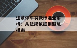 违章停车罚款标准全解析：从法规依据到避坑指南
