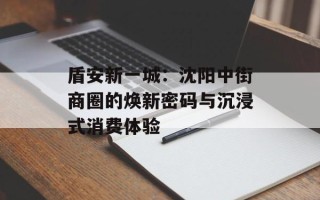 盾安新一城：沈阳中街商圈的焕新密码与沉浸式消费体验