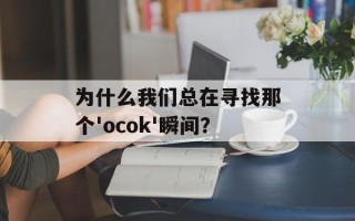 为什么我们总在寻找那个'ocok'瞬间？