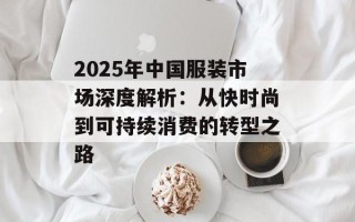 2025年中国服装市场深度解析：从快时尚到可持续消费的转型之路