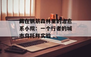 藏在钢筋森林里的治愈系小院：一个行者的城市乌托邦实验
