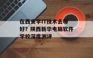 在西安学IT技术去哪好？陕西新华电脑软件学校深度测评