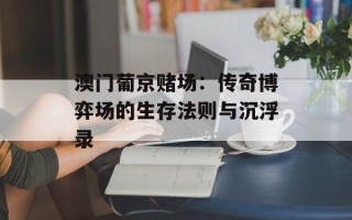 澳门葡京赌场：传奇博弈场的生存法则与沉浮录