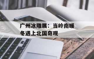 广州冰雕展：当岭南暖冬遇上北国奇观