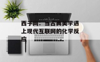西子网：当古典美学遇上现代互联网的化学反应