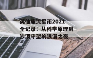 英仙座流星雨2021全记录：从科学原理到沙漠守望的浪漫之夜