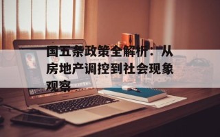 国五条政策全解析：从房地产调控到社会现象观察