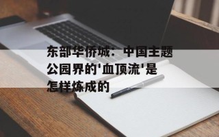 东部华侨城：中国主题公园界的'血顶流'是怎样炼成的